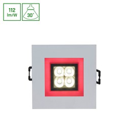 Producenter FIALE 4LED 4x1W 30° 230V Firkantet, Kold hvid, LED, Spot, Rød ramme