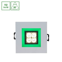 Producenter FIALE 4LED 4x1W 30° 230V - Firkantet, Varm hvid, LED, Spot, Grøn ramme