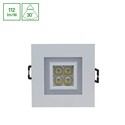 Fiale 4LED 4x1W 30° 230V - Firkantet, Varm hvid LED spot, med varm hvid ramme.