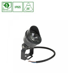 Elmateriel FLORI Spot 5W - 25°, 24V, Varm Hvid, IP65