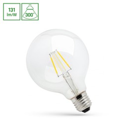 Elmateriel G125 LED 8W E27 - Kultråd, Varm Hvid, Klar, 230V, Spectrum