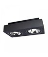 Mirora AR111 X2 dobbelt påbygningsspot - Sort, rektangulær, justerbar, til 2x GU10, 29,3 x 14,5 cm