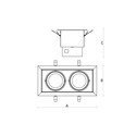 MODERN-DAY Downlight - 2x1LED COB Citizen 40° 700mA, 2x27W, IP20, Varm hvid