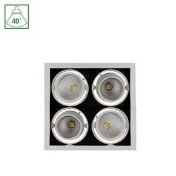 Elmateriel MODERN-DAY Downlight - 4x1LED, COB, Citizen, 40°, 230V, 4x27W, IP20, Varm hvid, Firkantet