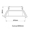 D3 Tilt360 Full Spectrum LED indbygningsspot RA97 - 2700K, Hvid