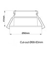 D8 Tilt360 Full Spectrum LED indbygningsspot RA97 - 2700K, Hvid