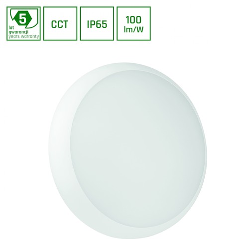 18W NYMPHEA CITY PRO LED loftlampe med sensor - CCT, IP65, IK10, 1800lm, hvid, udendørs/indendørs