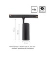 10W SHIFT Spot M - 24°, Sort, 44x157x178mm, 2 kredsløb