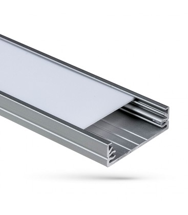 Profil LED-strips Bred - Mælkehvidt cover, 1m, Uden Lyskilde
