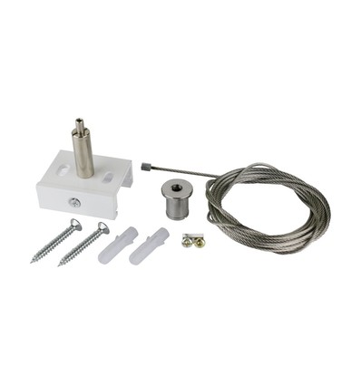 Ophængs wire til 3-faset skinner - Hvid, 3m, Spectrum, 1 stk.
