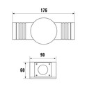 TORRE 3,6W 2x1LED Cree 45° Op+Side IP44 Kold Hvid - Vægmonteret