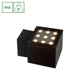 Producenter TORRE 2x6LED 9W - Cree 15°, 230V, IP44, Varm hvid, Vægmonteret.