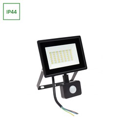 Producenter Noctis Lux 3 projektør 30W - kold hvid, 230V, IP44, 150x190x53mm, sort med PIR sensor.