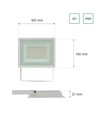 50W projektør - IP65, Hvid, arbejdslampe, Varm hvid, 18x14x2.7cm