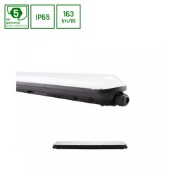 Elmateriel Limea Gigant vandtæt 20W Neutral hvid - 600mm 230V 120° IP65 IK09 600x72x70mm Sort