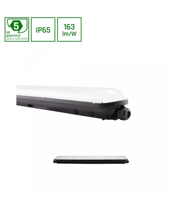 Limea Gigant vandtæt 20W Neutral hvid - 600mm 230V 120° IP65 IK09 600x72x70mm Sort