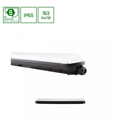 60cm LIMEA GIGANT HERMETIC LED armatur, 20W - IP65, IK09, Sort, inkl. 2x G13 rør, neutral hvid