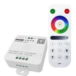 RGBIC LED strip tilbehør 12V/24V RGBIC kontroller med fjernbetjening - Bluetooth, RF trådløs, slim fjernbetjening, til IP65 og IP68 RGBIC