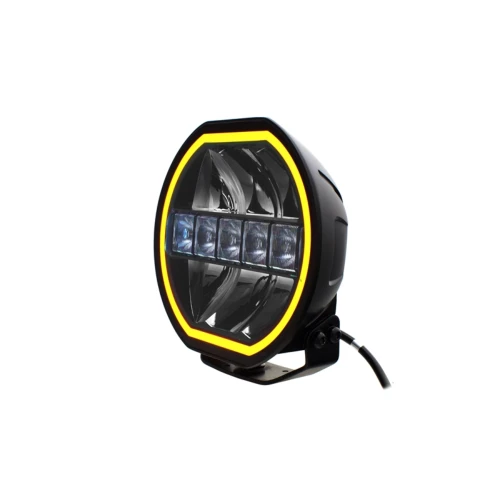 108W 7'' Beam HEXA, LED fjernlygte - E-godkendt, dual positionslys, arbejdslampe