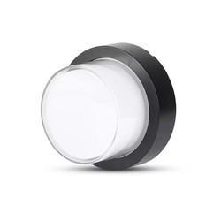 Væglamper V-Tac 7W LED sort væglampe - Rund, IP65 udendørs, 230V, inkl. lyskilde