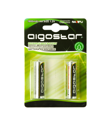 2 stk. Genopladeligt AA Batteri  - 1600mAh, 1.2V