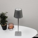 Opladelig LED bordlampe Inde/ude - Sølv, touch dæmpbar, CCT, IP54 udendørs