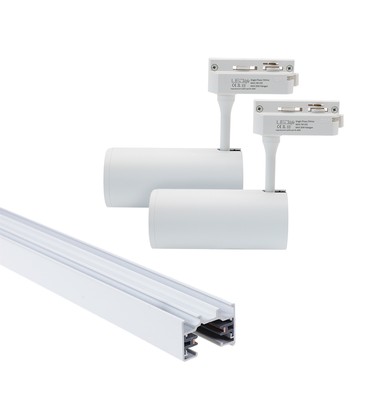 LEDlife SLIM 1 meter skinne til skinnespots - Hvid, inklusiv 2 stk. hvide SLIM skinnespot, komplet sæt