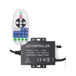 Neon Flex LED strip RF trådløs timer+dæmper med fjernbetjening - Inkl. endeprop, til 230V 8x16 Neonflex, memory funktion, maks. 100 m, IP67 vandtæt