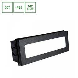 Producenter Encanta 6W 230V IP54 230x84x52mm Sort, nedsænket Facadelampe