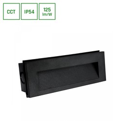 Producenter Encanta Asymmetrisk 6W - CCT 230V, IP54, 230x84x52mm, Sort, Nedsænket, Facade Lampe