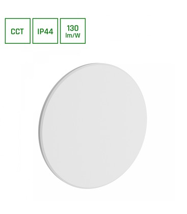 Piatta 18W 230V IP44 250x47mm Hvid Rundt Facadelys.