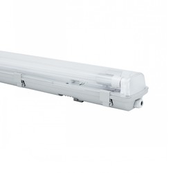 Spectrum LED Limea H LED dobbeltarmatur - uden lyskilde, vandtæt, 2x60, 250V, IP65, 710x100x85 mm, grå