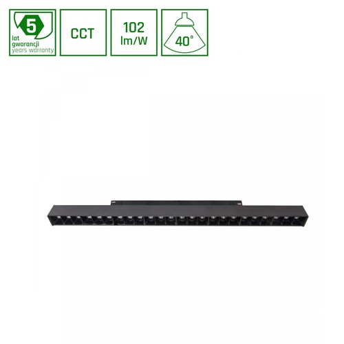 22W SMART GRID S LED skinnespot til System Shift - CCT, 2250lm, 102lm/W, 44cm, sort skinnesystem