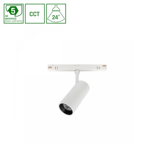 6W SMART 48V skinnespot til Shift system - CCT, 24 grader, RA90, 5 års garanti