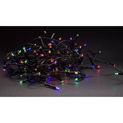 Julelys Restsalg: 9 m. multicolor LED julelyskæde - 120 LED, IP44 udendørs, 230V