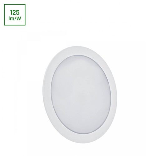 12W Ø17cm 2-i-1 LED indbygningspanel - 125lm/W, 4000K, Hul: Ø14,5 cm, Mål: Ø17 cm, påbygning/indbygning