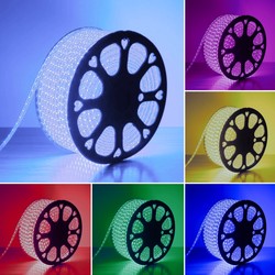 230V RGB 5 meter RGB CLIP-ON vandtæt LED strip - 230V, 60 LED, 9W pr. meter