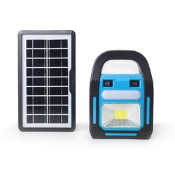 Black Friday Nødlys med batteri og solcelle - Inkl. 3 LED pærer, projektør, stort solcellepanel, powerbank