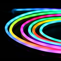 Neon Flex LED strip 24V 5m RGBIC Neon Flex komplet sæt - 8x16 neonflex, Bluetooth app, fjernbetjening, USB