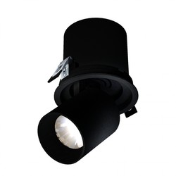 Producenter IN OUT - Model L - Nedsænket Downlight Justerbar Forlængelse og Retning 20W 36° 130x130 mm Sort uden Lyskilde