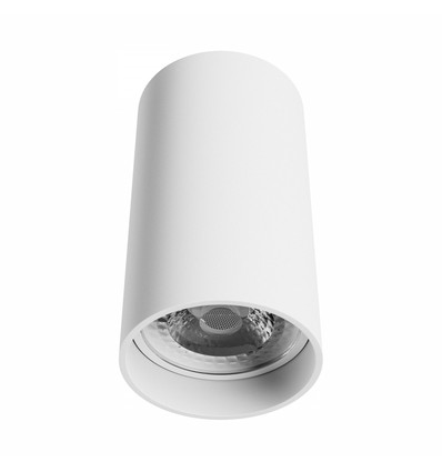 GU10 påbygningsspot - Hvid, rund, loftlampe, uden lyskilde