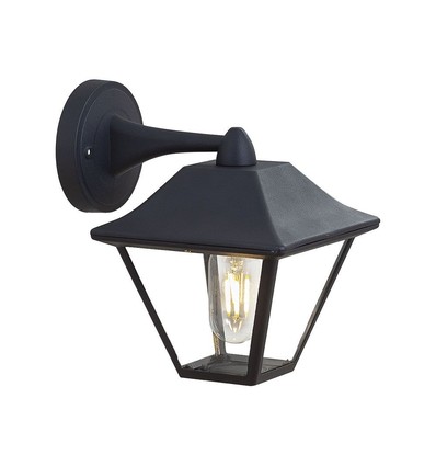 E27 Væglampe - IP44 udendørs, sort, uden lyskilde