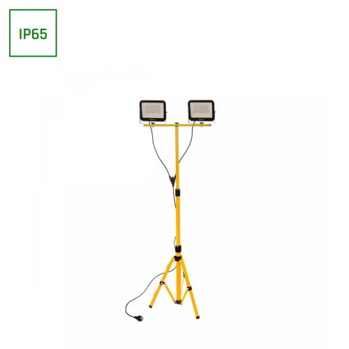 2x50W med tripod stativ - IP66, Neutral hvid, arbejdslamper, 110°, 210cm kabel