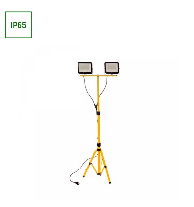 2x50W med tripod stativ - IP66, Neutral hvid, arbejdslamper, 110°, 210cm kabel