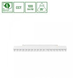 Elmateriel System Shift CCT- Grid M skinne lys 17W - 330x23x42mm, 40°, hvid, CCT switch