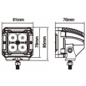 Restsalg: LEDlife 12W LED arbejdslampe - Bil, lastbil, traktor, trailer, 8° fokuseret lys, IP67 vandtæt, 10-30V