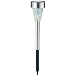 Lamper Restsalg: Solcelle havelampe - Mosaik/sølv, med spyd, 40cm høj