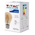 V-Tac 4W LED pære - Kultråd, røget glas, Samsung LED chip, ekstra varm hvid, 2200K, A60, B22