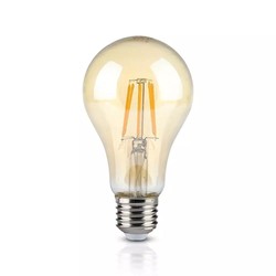 E27 almindelige LED V-Tac 8W LED pære - Dæmpbar, kultråd, røget glas, ekstra varm hvid, 2200K, A67, E27