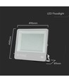 300W LED projektør - 135lm/W, Samsung LED chip, arbejdslampe, 1m ledning, udendørs